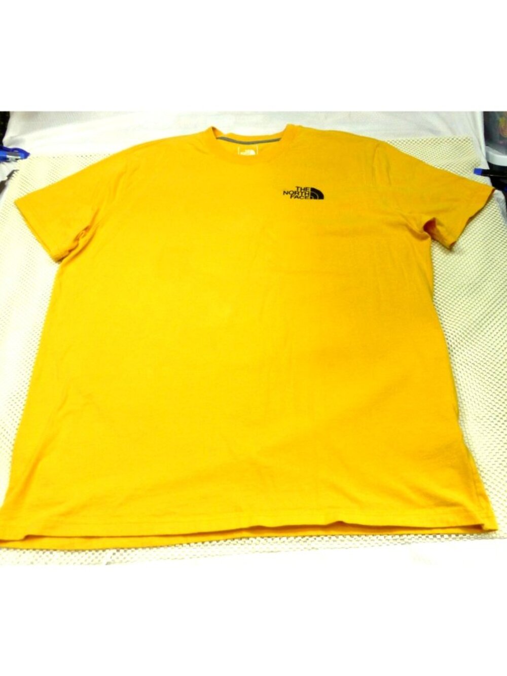 The North Face Mens Yellow Graphic T-Shirt XXL Base Camp Duffle Print Casual Tee